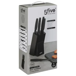 Bloc 6 couteaux noir