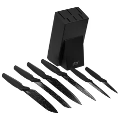 Bloc 6 couteaux noir