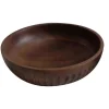 Bol décoratif bois effet noyer grand