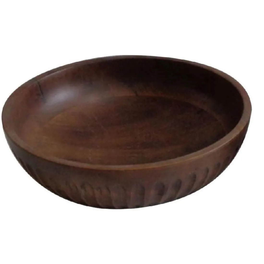 Bol décoratif bois effet noyer grand