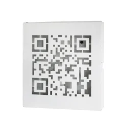 Boîte à clés à 10 crochets avec code QR découpé abstrait en Métal laqué Blanc