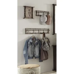 Boîte à clés murale en MDF avec 5 crochets anthracite