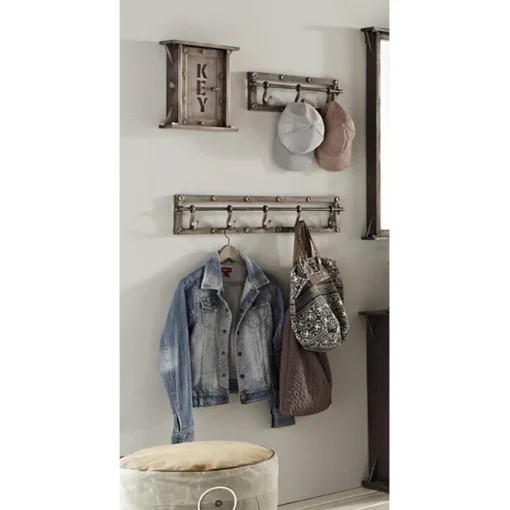 Boîte à clés murale en MDF avec 5 crochets anthracite