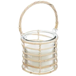 Bougie parfumée citron vert rotin 430 g beige