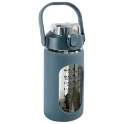 Bouteille en verre et silicone avec paille et housse 1L
