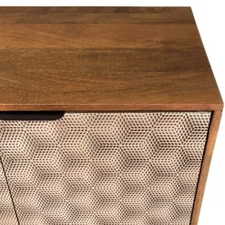 Buffet 4 portes à motifs ethniques et pieds croisés
