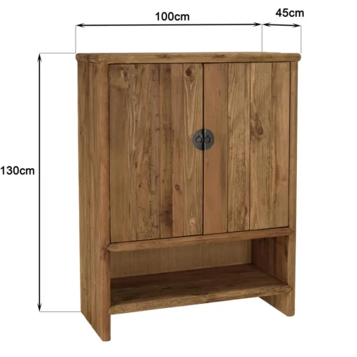 Buffet 2 portes 1 niche bois pin recyclé SANDY