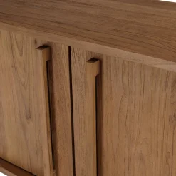 Buffet 2 portes 1 niche en bois de teck recyclé naturel