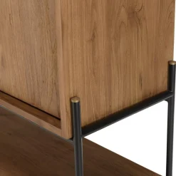 Buffet 2 portes 1 niche en bois de teck recyclé naturel