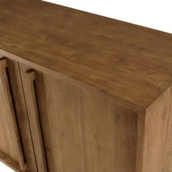 Buffet 2 portes, 1 étagère en bois de teck recyclé