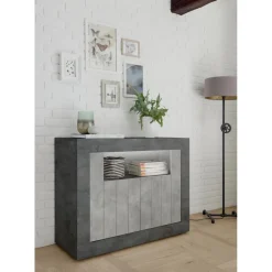 Buffet 2 portes battantes URBINO oxyde et cement