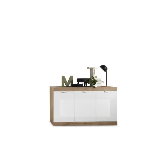 Buffet 3 portes chene cadiz blanc