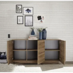 Buffet 3 portes chene mercure beige