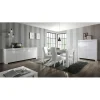 Buffet 4 portes en bois AMALFI laqué blanc brillant