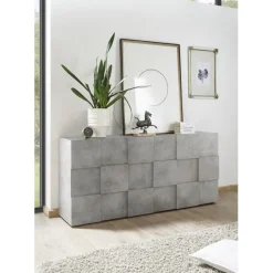 Buffet 3 portes en bois DAMA décor beton