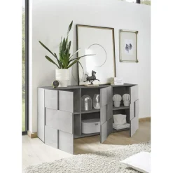 Buffet 3 portes en bois DAMA décor beton