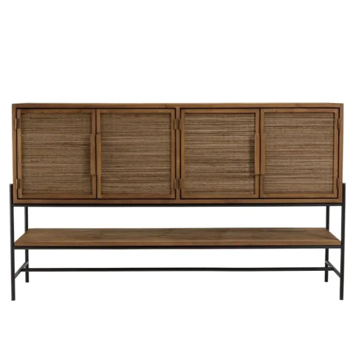 Buffet 4 portes en bois de teck recyclé