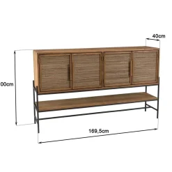 Buffet 4 portes en bois de teck recyclé