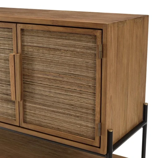 Buffet 4 portes en bois de teck recyclé