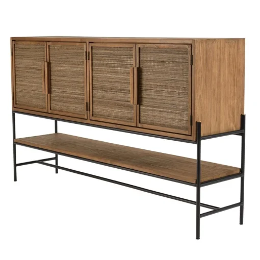 Buffet 4 portes en bois de teck recyclé