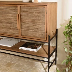 Buffet 4 portes en bois de teck recyclé