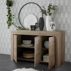 Buffet 3 portes en bois FIRENZE décor chene