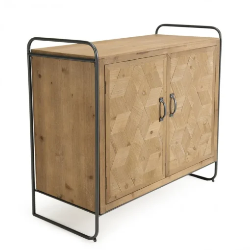 Buffet 2 portes en Sapin pieds métal - ZELYA