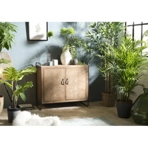 Buffet 2 portes en Sapin pieds métal - ZELYA