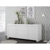 Buffet 2 portes et 3 tiroirs en bois FIRENZE blanc opaque
