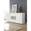 Buffet 2 portes et 2 tiroirs MIRO laqué blanc brillant