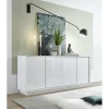 Buffet 4 portes ICE laqué blanc brillant