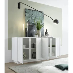 Buffet 4 portes ICE laqué blanc brillant