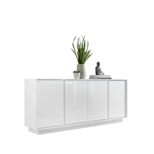 Buffet 4 portes ICE laqué blanc brillant
