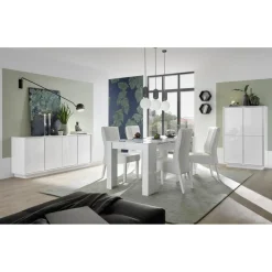 Buffet 4 portes ICE laqué blanc brillant