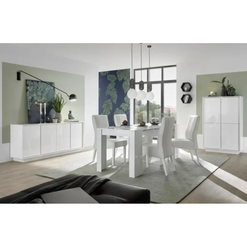 Buffet 4 portes ICE laqué blanc brillant