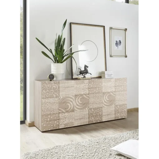 Buffet 3 portes MIRO décor chêne