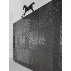 Buffet 3 portes MIRO laqué gris brillant