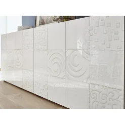 Buffet 4 portes MIRO laqué blanc brillant