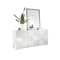 Buffet 3 portes MIRO laqué blanc brillant
