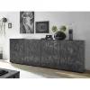 Buffet 4 portes PRISMA laqué anthracite brillant