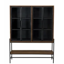 Buffet 4 portes vitrées 6 étagères 1 niche