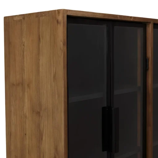 Buffet 4 portes vitrées 6 étagères 1 niche