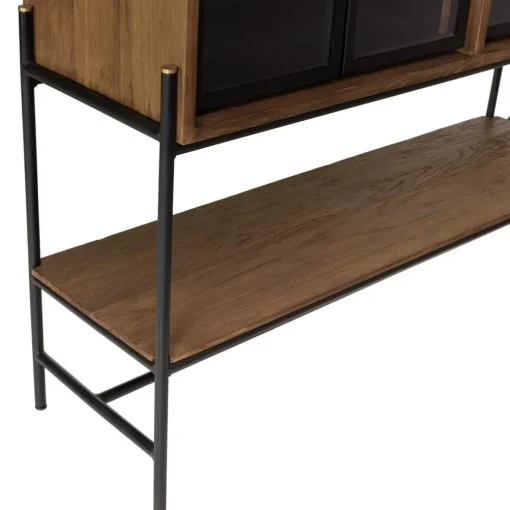 Buffet 4 portes vitrées 6 étagères 1 niche