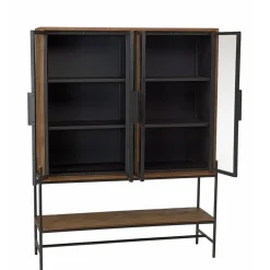 Buffet 4 portes vitrées 6 étagères 1 niche