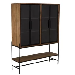 Buffet 4 portes vitrées 6 étagères 1 niche