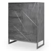 Buffet 5 Tiroirs Et 1 Porte Tina Gris