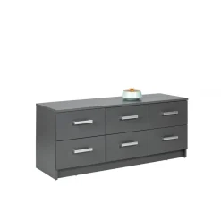 Buffet 6 Tiroirs Gris Graphite ELENZIO