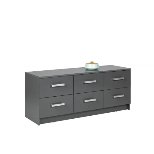 Buffet 6 Tiroirs Gris Graphite ELENZIO