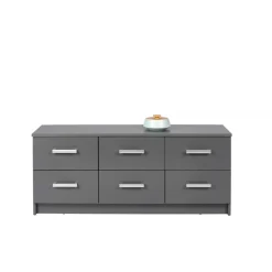 Buffet 6 Tiroirs Gris Graphite ELENZIO