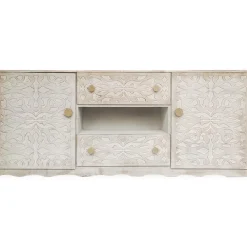 Buffet avec moulures PORTO Bois Blanc et Or